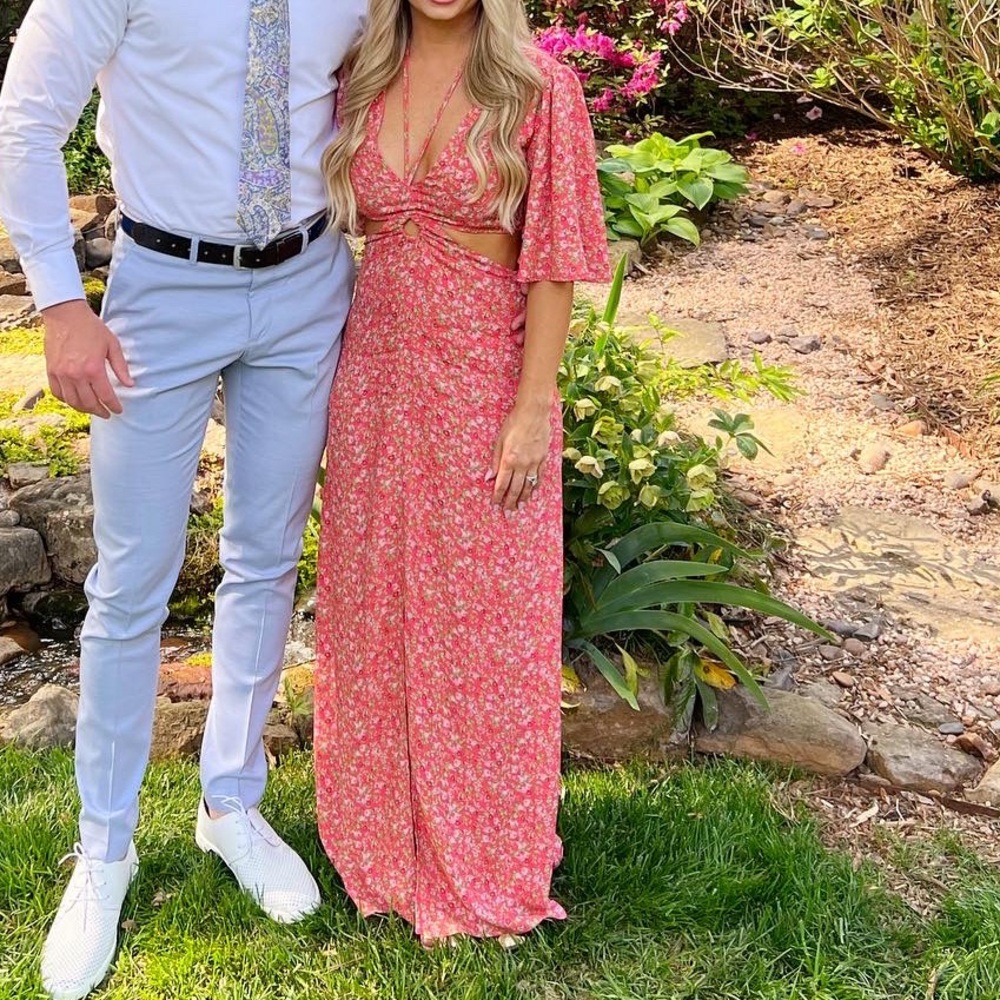 AFRM Pink Floral Maxi Dress
